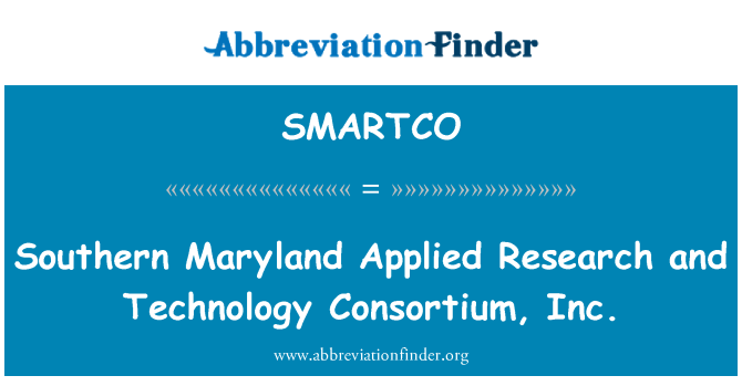 SMARTCO: Güney Maryland Araştırma ve teknoloji Konsorsiyumu A.ş uygulanan