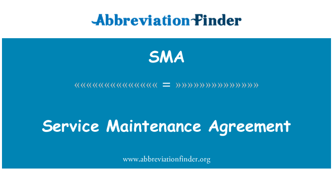 SMA: הסכם שירות תחזוקה