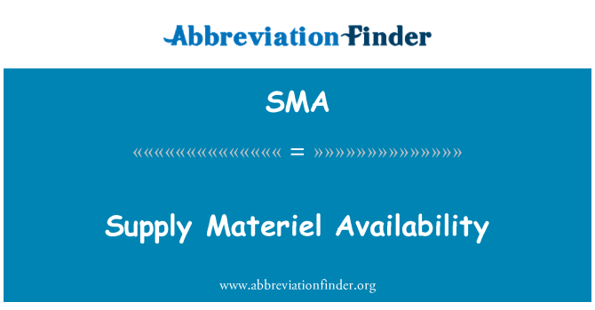 SMA: Founi materyèl Disponibilité