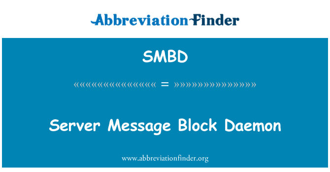 SMBD: 서버 메시지 블록 데몬