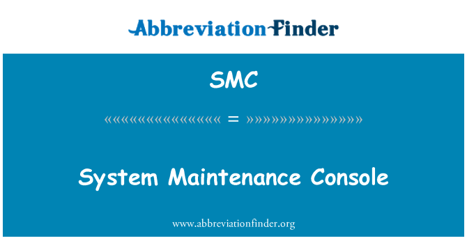 SMC: Systeem onderhoud Console
