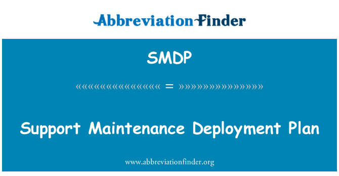 SMDP: Podpora údržby implementační plán