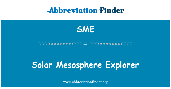 SME: Слънчеви мезосферата изследовател