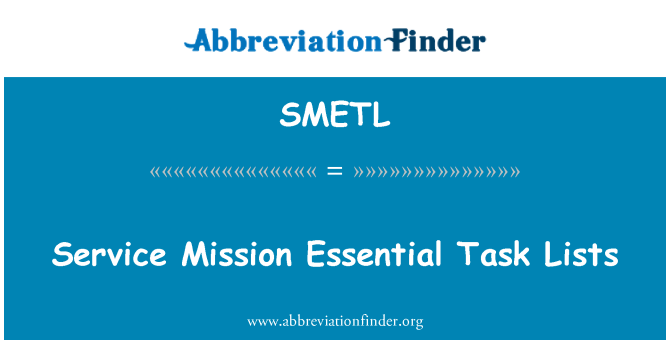 SMETL: 서비스 미션 필수 작업 목록