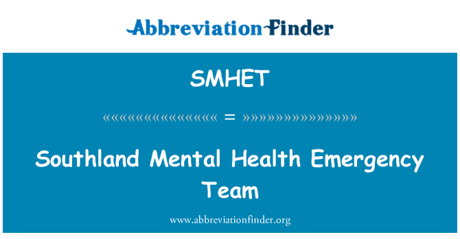 SMHET: 南国心理健康紧急情况救援队