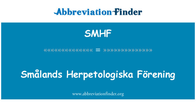SMHF: Smålands Herpetologiska Förening