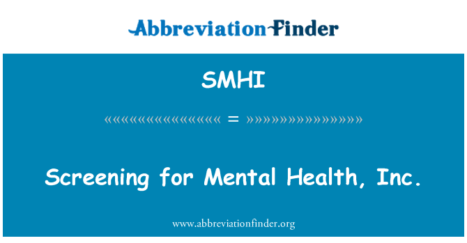 SMHI: Cribratge de Salut Mental, Inc.