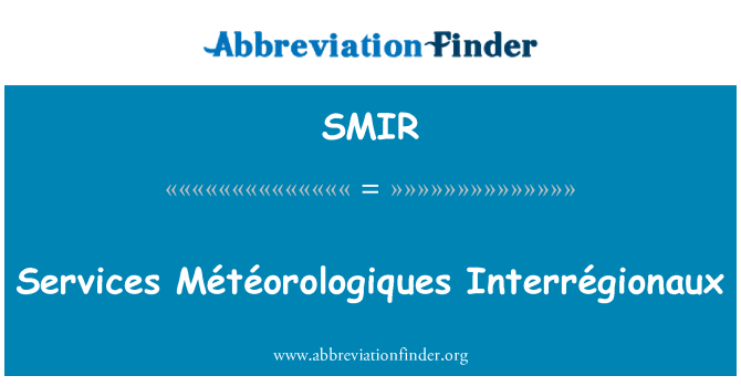 SMIR: Servizzi Météorologiques Interrégionaux