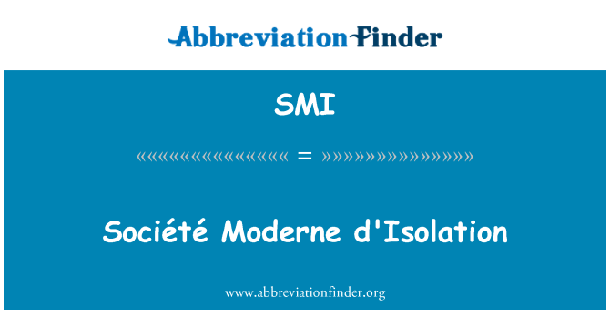 SMI: D'Isolation Société Moderne