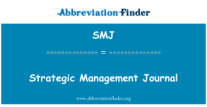 SMJ: Strategic Management Journal