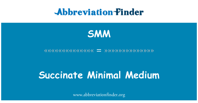 SMM: Succinat Minimal Medium