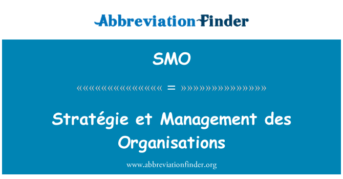 SMO: Stratégie et Gestion des òganizasyon