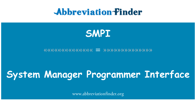 SMPI: מנהל המערכת של מתכנת ממשק