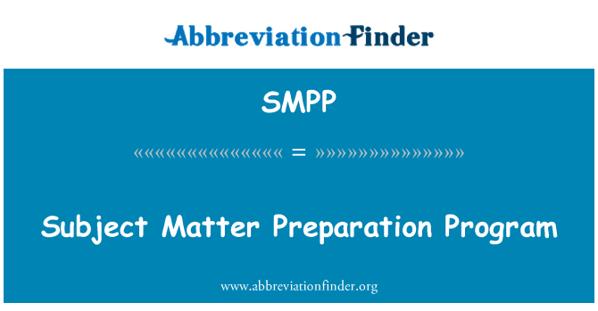 SMPP: Emnet Forberedelse Program