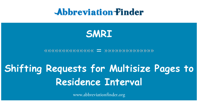 SMRI: Zvolit požadavky pro Multisize stránky rezidence Interval