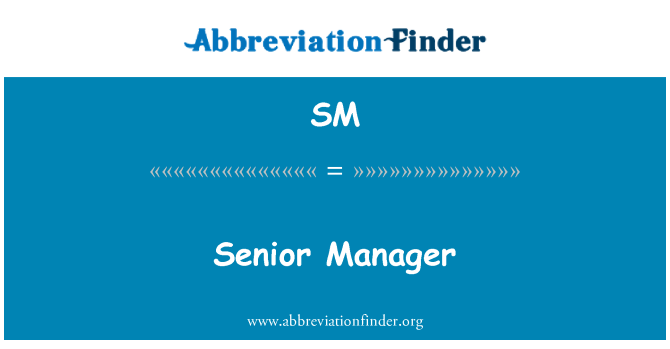 SM: Senior Manager