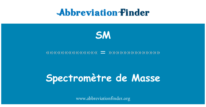 SM: Spectromètre ڈی ماسسی