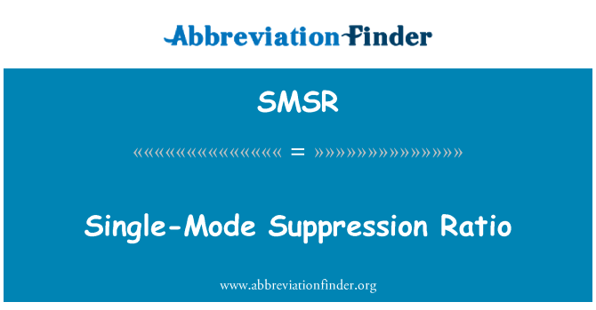 SMSR: Single-modus undertrykkelse forholdet