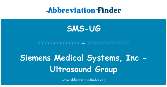 SMS-UG: Sistem perubatan Siemens, Inc - Kumpulan Ultrasound