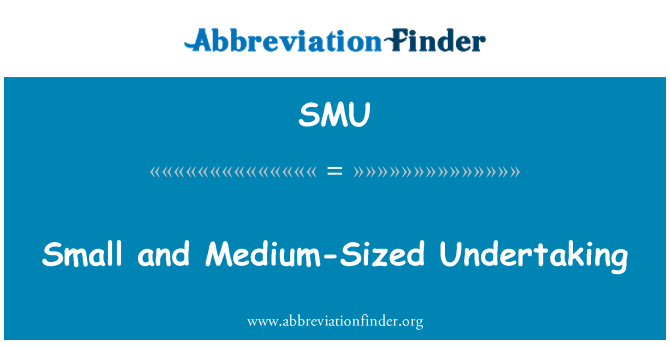 SMU: Small and Medium-Sized Undertaking