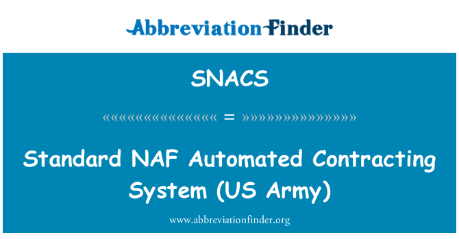 SNACS: Estanda NAF Automatique Contractantes sistèm (lame Etazini)