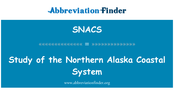 SNACS: Studie des nördlichen Alaska Küste Systems