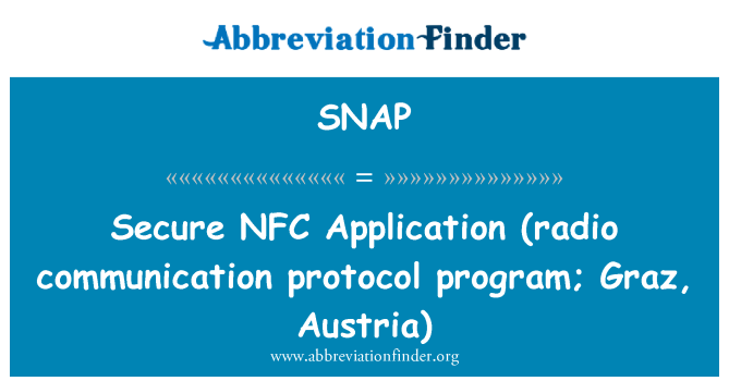 SNAP: Сигурно NFC приложение (радио комуникация протокол програма; Грац, Австрия)