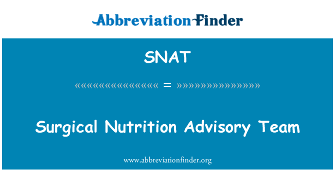 SNAT: Équipe consultative Nutrition chirurgicale