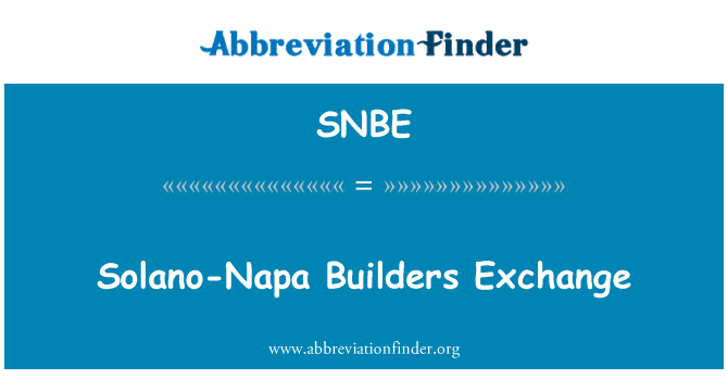 SNBE: Solano-Napa bouwers Exchange