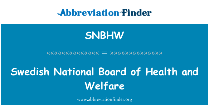 SNBHW: שוודית ההנהלה הארצית של בריאות ורווחה