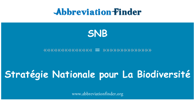 SNB: 戰略陣線倒 La Biodiversité