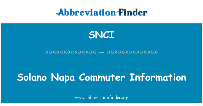 SNCI: Solano Napa dojíždějící informace