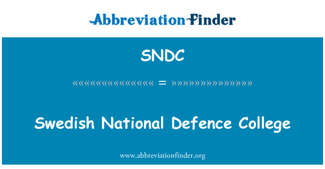 SNDC: Coleg Amddiffyn Cenedlaethol Sweden