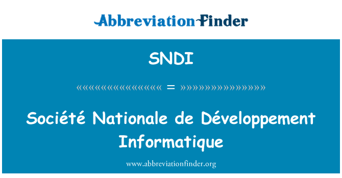 SNDI: הועדה Société נאסיונאל דה Développement