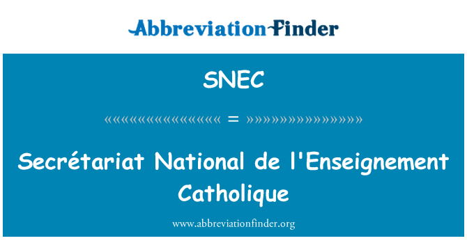 SNEC: Secrétariat National de l'Enseignement Catholique