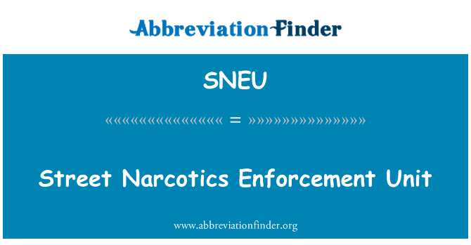 SNEU: Street Narcotics Enforcement Unit