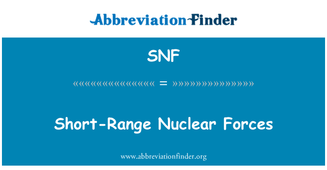 SNF: Short-Range Nuclear Forces