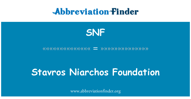 SNF: Fondasyon pou Niarchos Stavros