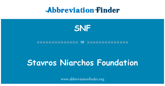 SNF: Stavros Niarchos Foundation