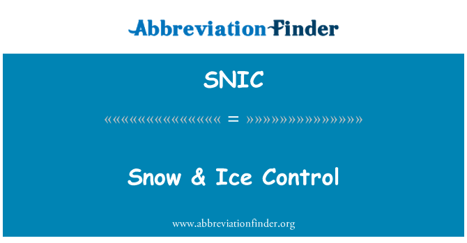 SNIC: 雪 & 冰的控制