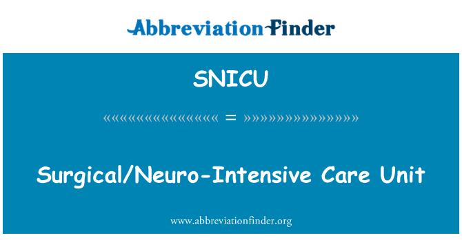 SNICU: Jednotka chirurgické/Neuro intenzivní péče