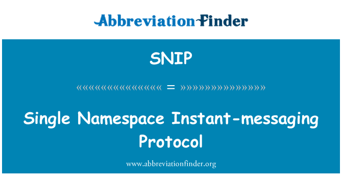 SNIP: Tek Namespace anlık ileti iletişim kuralı