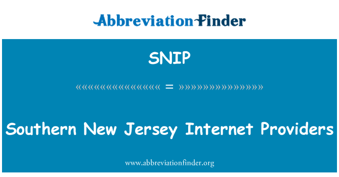 SNIP: Zòn Sid New Jersey entènèt Fournisseurs