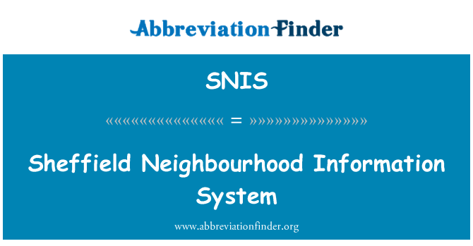 SNIS: Sistem maklumat kejiranan Sheffield