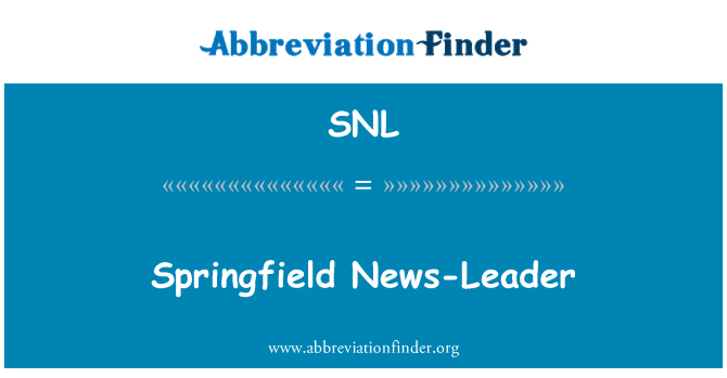 SNL: Springfield News-Leader