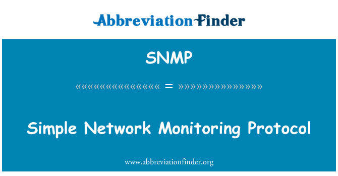 SNMP: Simple netværk overvågning protokol