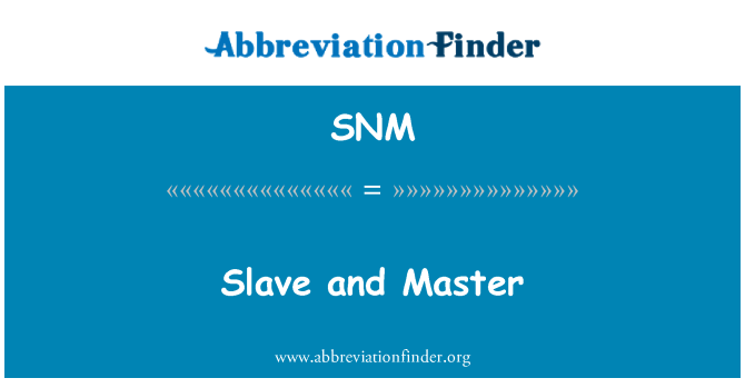 SNM Definition Slave and Master Abbreviation Finder