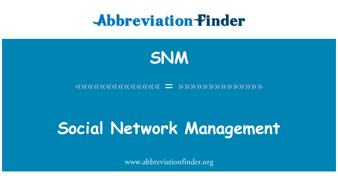 SNM: 社交網路管理