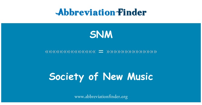 SNM: สังคมเพลงใหม่