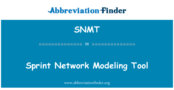 SNMT: Offeryn modelu SPRINT rhwydwaith